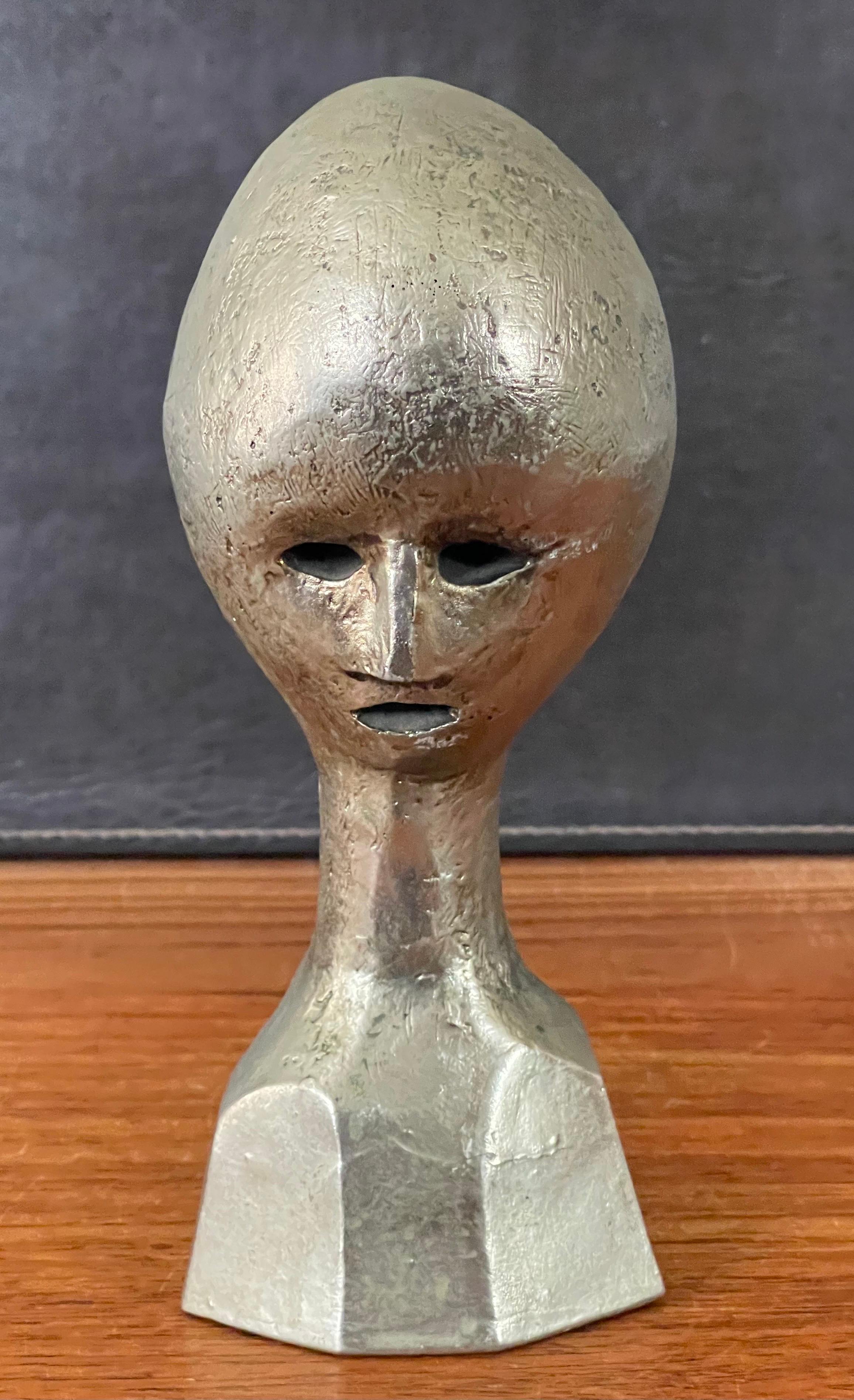 MCM Modernist Alien Bust / Head Sculpture by Andre Minaux For Sale 4