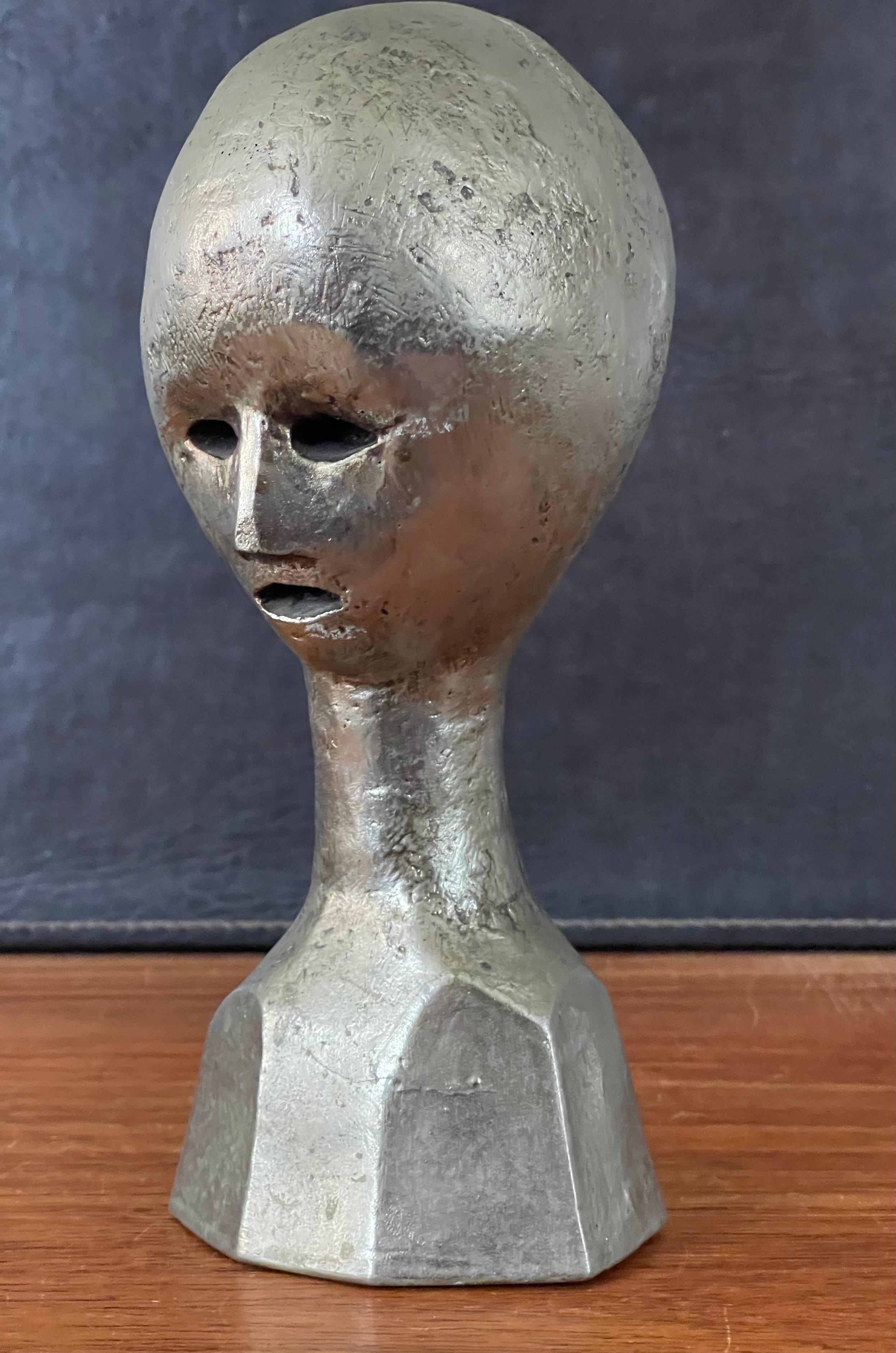MCM Modernist Alien Bust / Head Sculpture by Andre Minaux For Sale 5