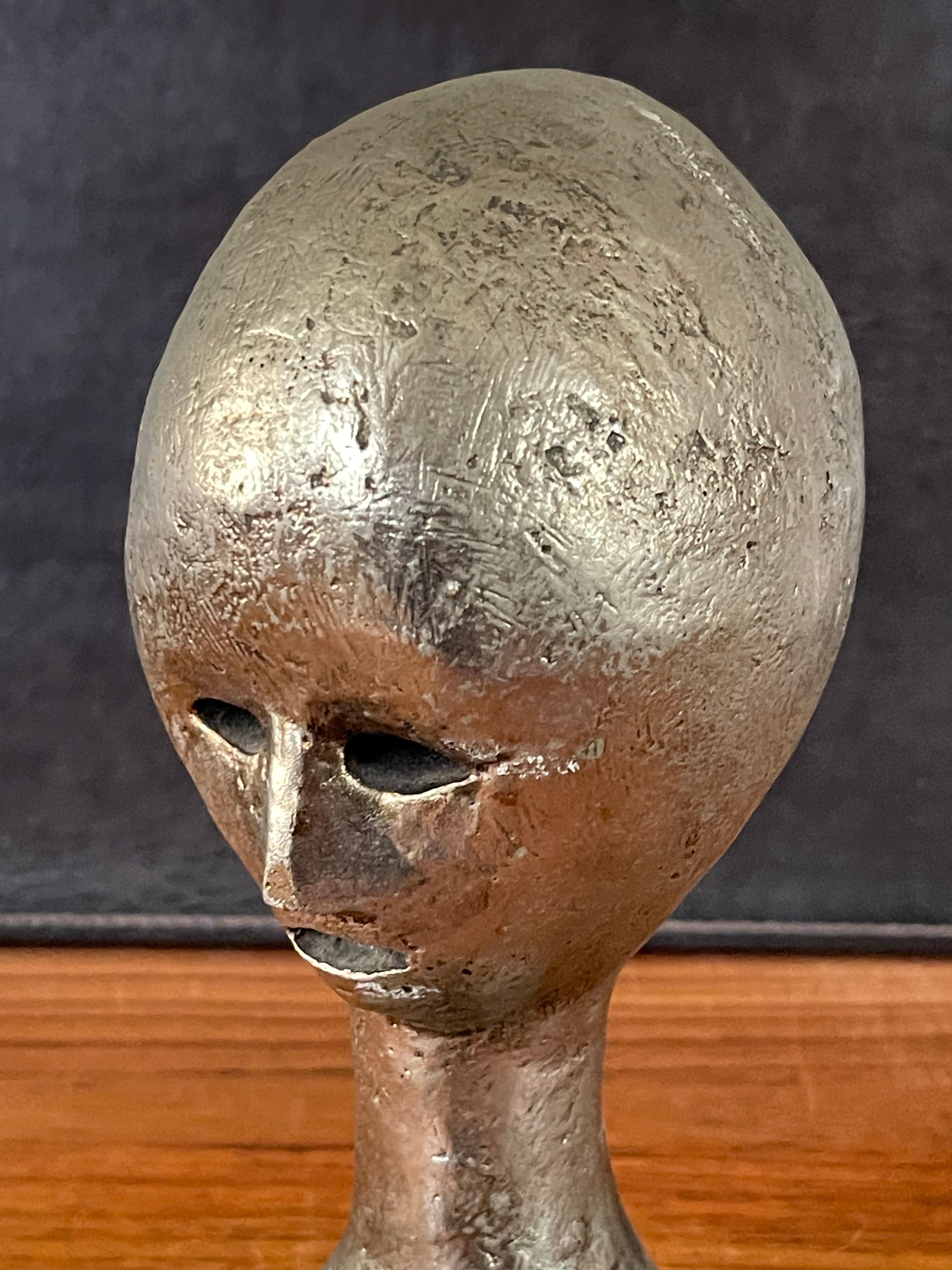 MCM Modernist Alien Bust / Head Sculpture by Andre Minaux For Sale 7