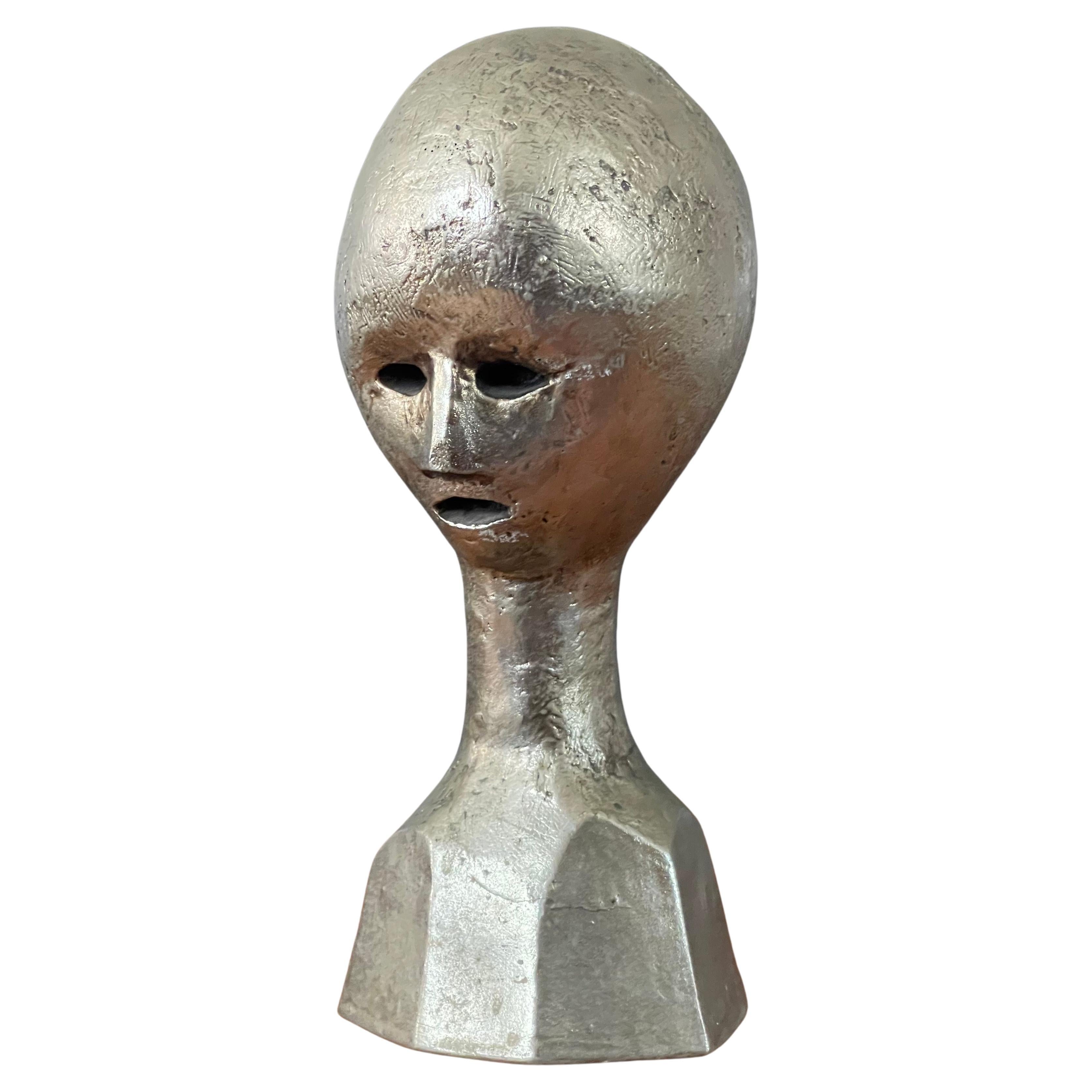 MCM Modernist Alien Bust / Head Sculpture by Andre Minaux For Sale 10