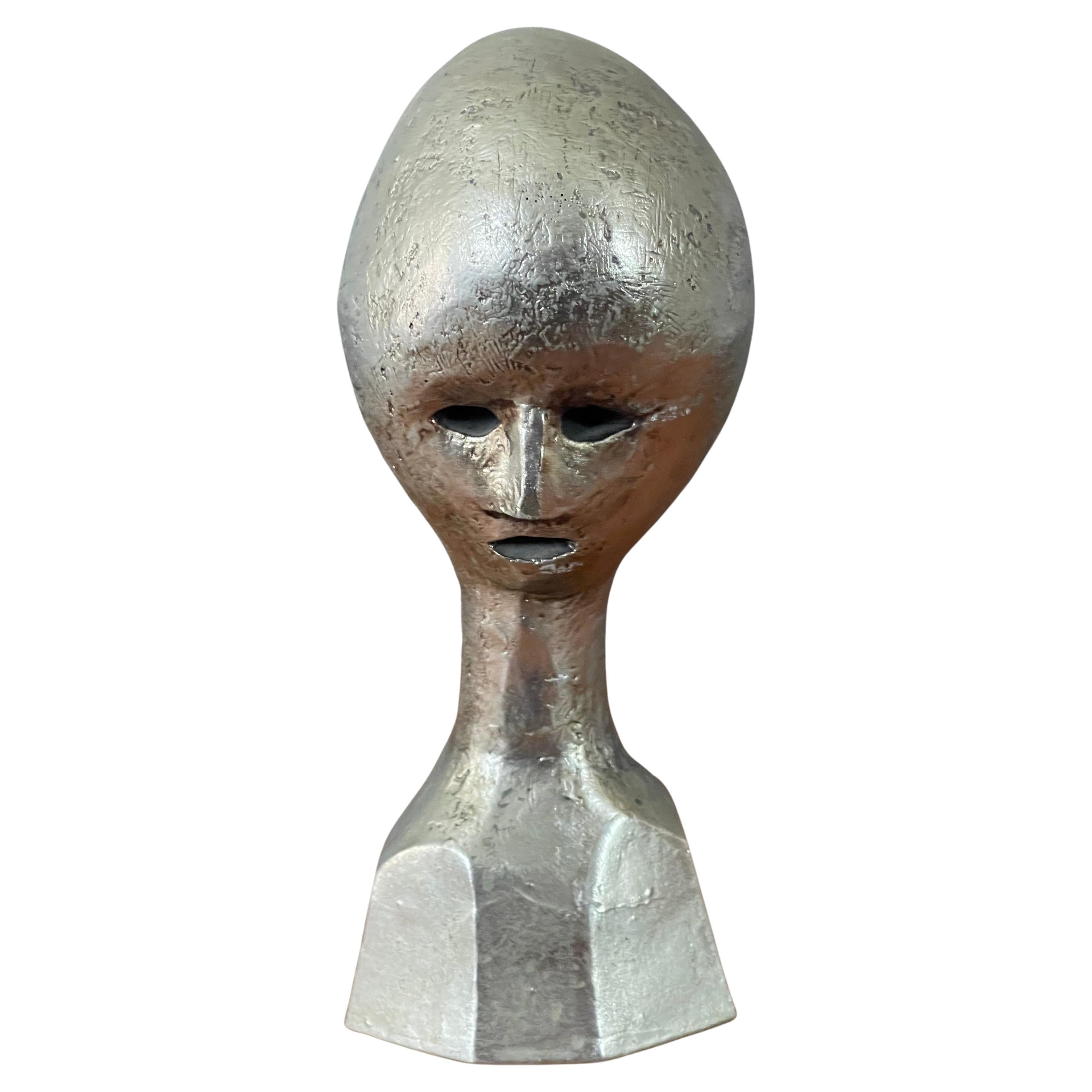 American MCM Modernist Alien Bust / Head Sculpture by Andre Minaux For Sale
