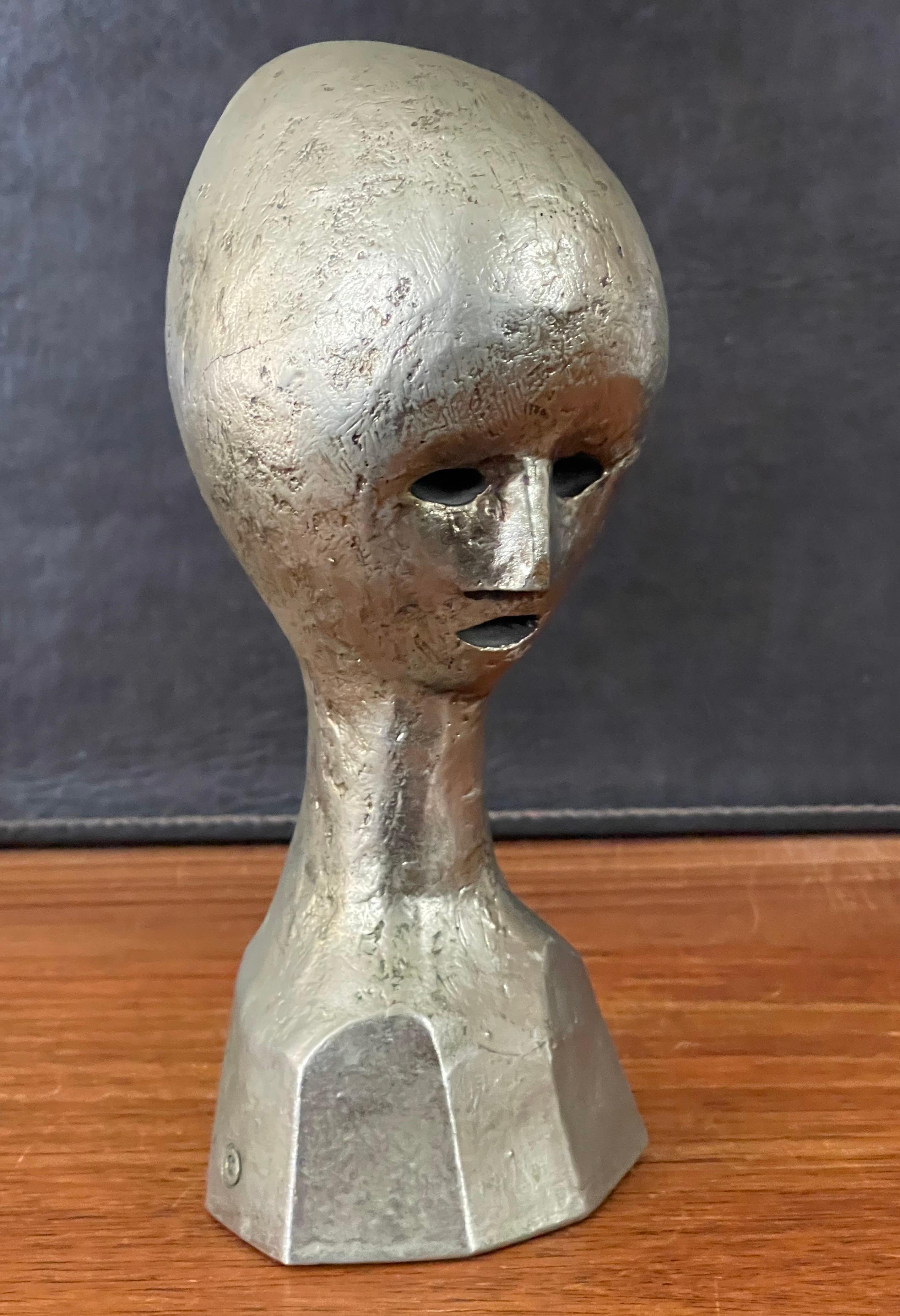 MCM Modernist Alien Bust / Head Sculpture by Andre Minaux For Sale 3