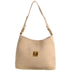MCM Monogam Visetos Hobo 868846 Cream Canvas Tote