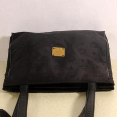 MCM Monogram Jacquard Visetos Shopper Tote 869324 Black Canvas Shoulder Bag
