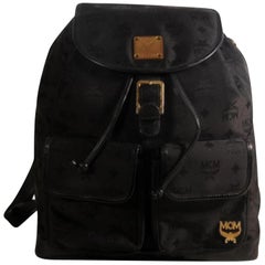 MCM Monogram Visetos 869657 Black Nylon Backpack