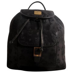 Vintage MCM Monogram Visetos 869660 Black Nylon Backpack