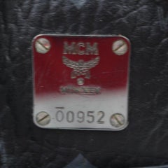 MCM Monogram Visetos Banana 869904 Black Coated Canvas Cross Body Bag