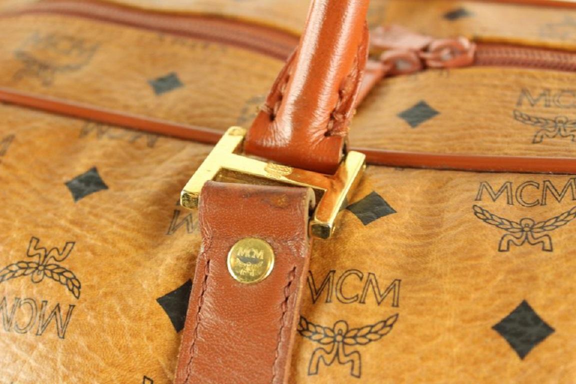 MCM Monogram Visetos Boston Duffle Bag with Strap 3mcmL1230 For Sale 2