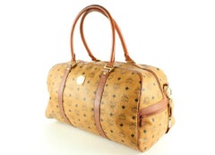 MCM Monogram Visetos Boston Duffle Bag with Strap 3mcmL1230