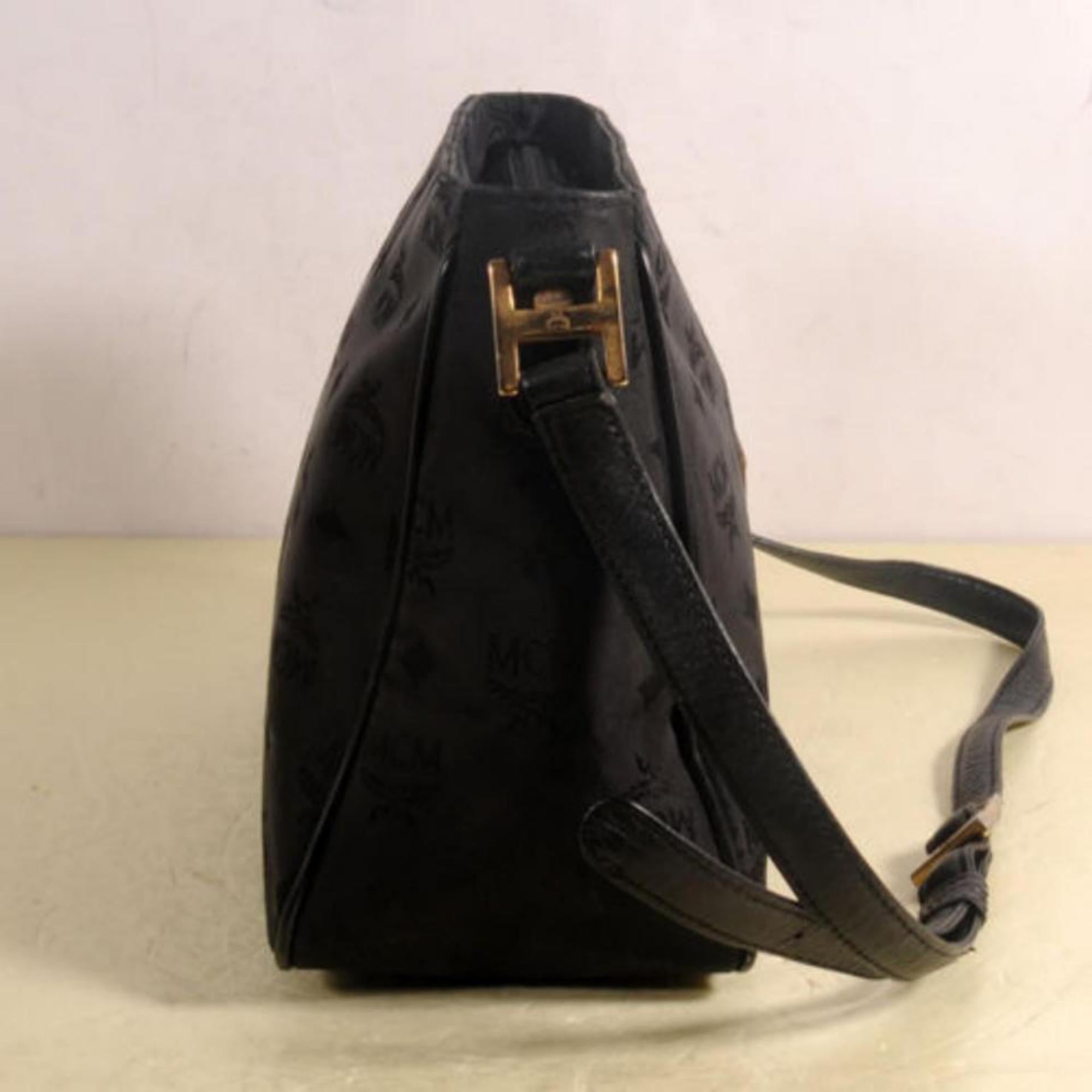 MCM Monogram Visetos Camera 869877 Black Nylon Cross Body Bag For Sale 1