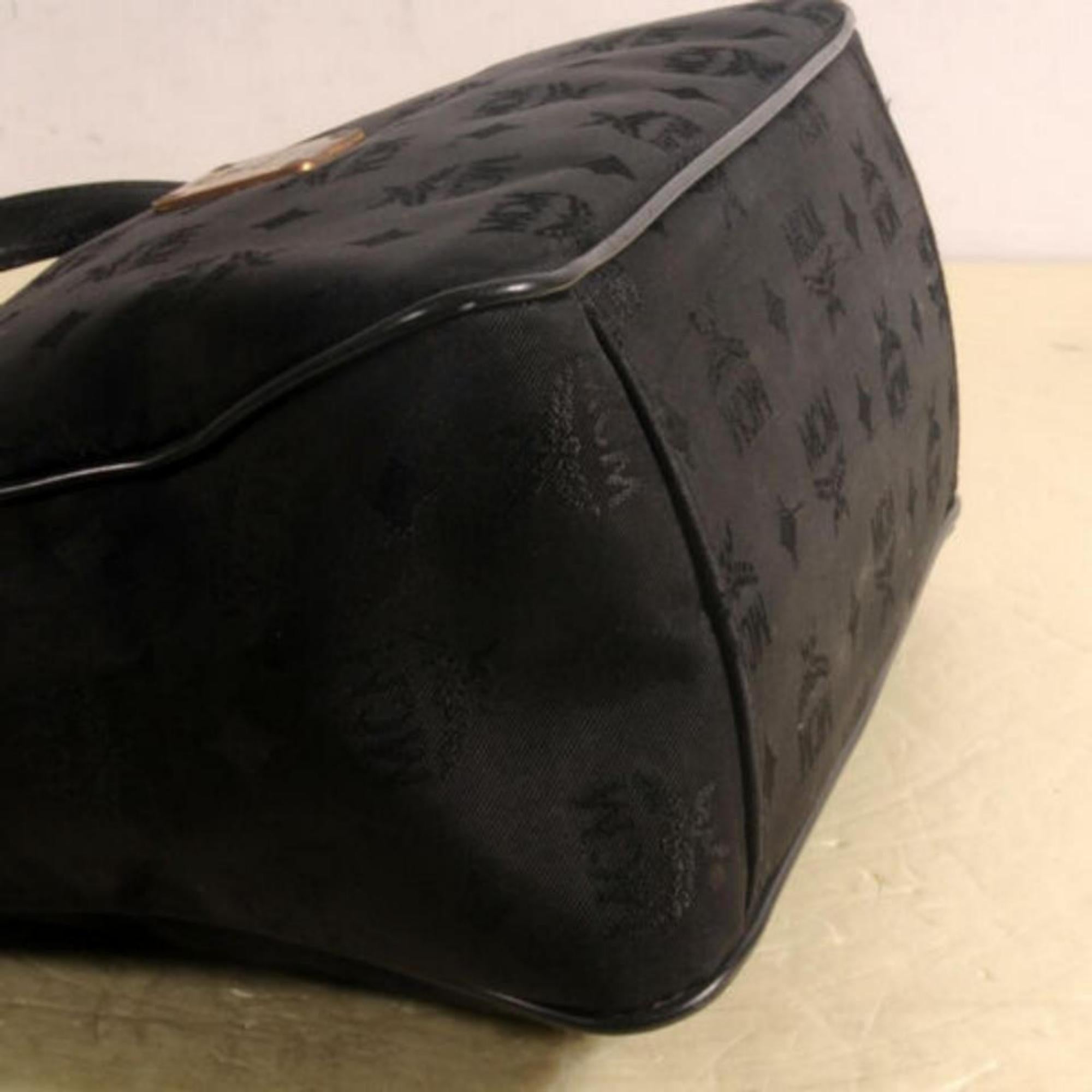 MCM Monogram Visetos Camera 869877 Black Nylon Cross Body Bag For Sale 5