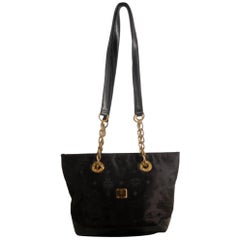 MCM Monogram Visetos Chain 868839 Black Nylon Tote