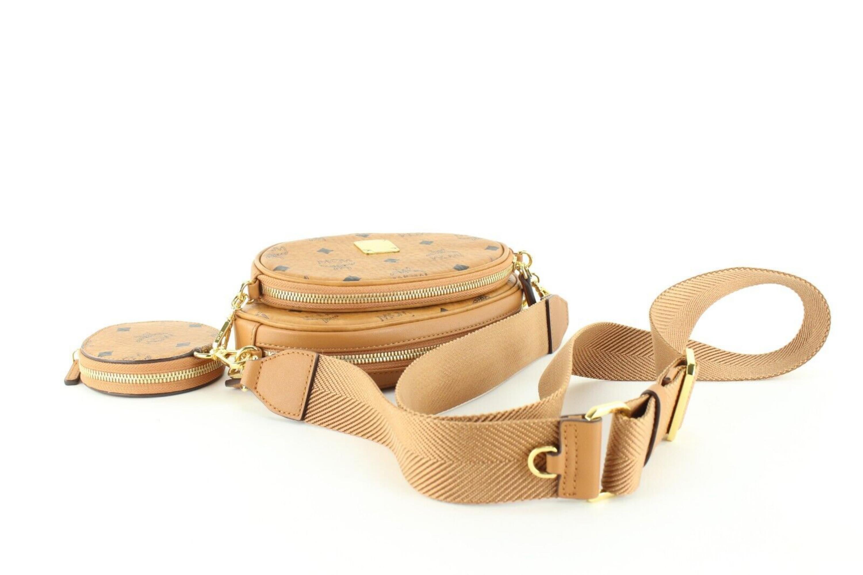 MCM Visetos Cognacfarbene Multi Pochette mit Monogramm 1MCM0112 2