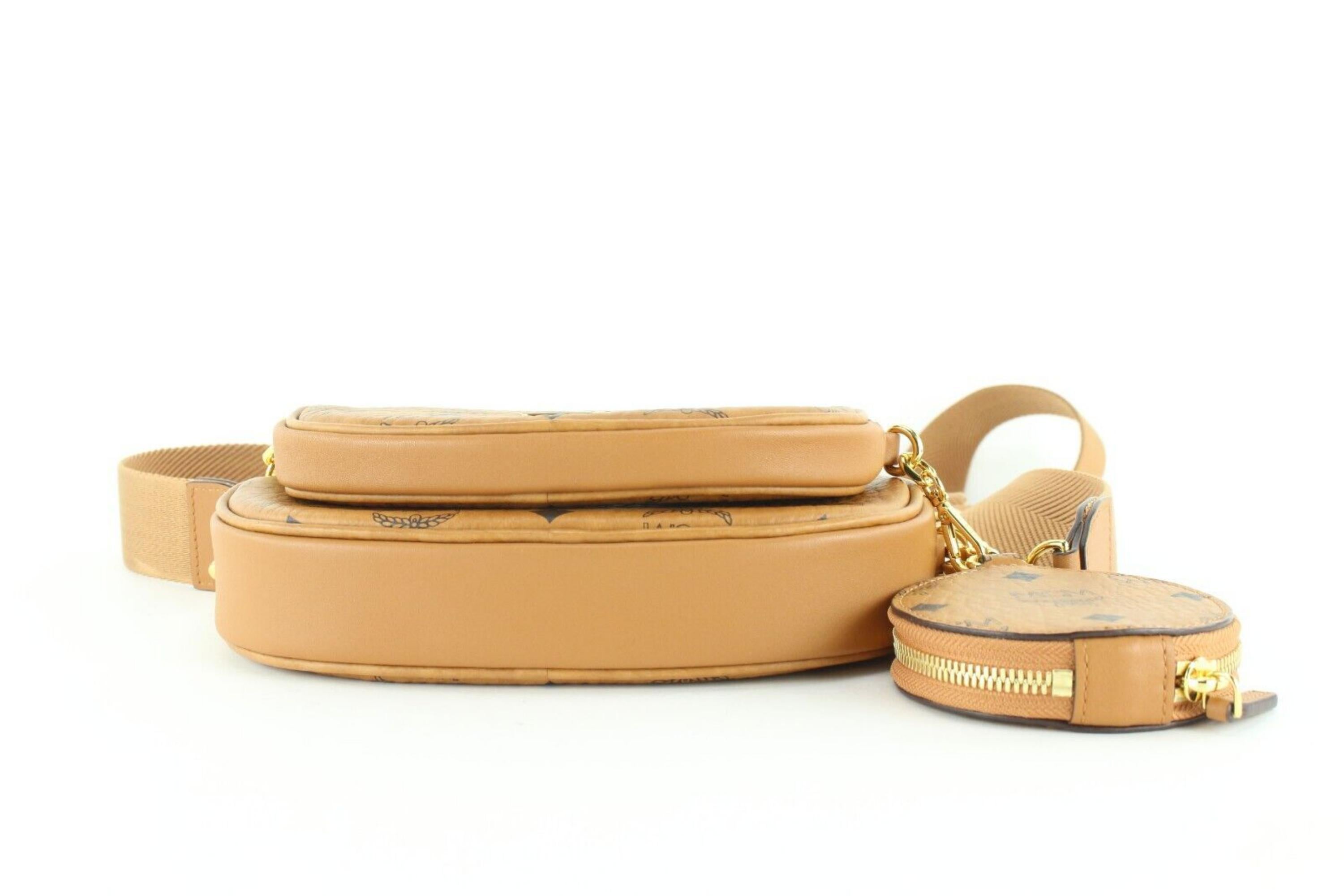 MCM Visetos Cognacfarbene Multi Pochette mit Monogramm 1MCM0112 3