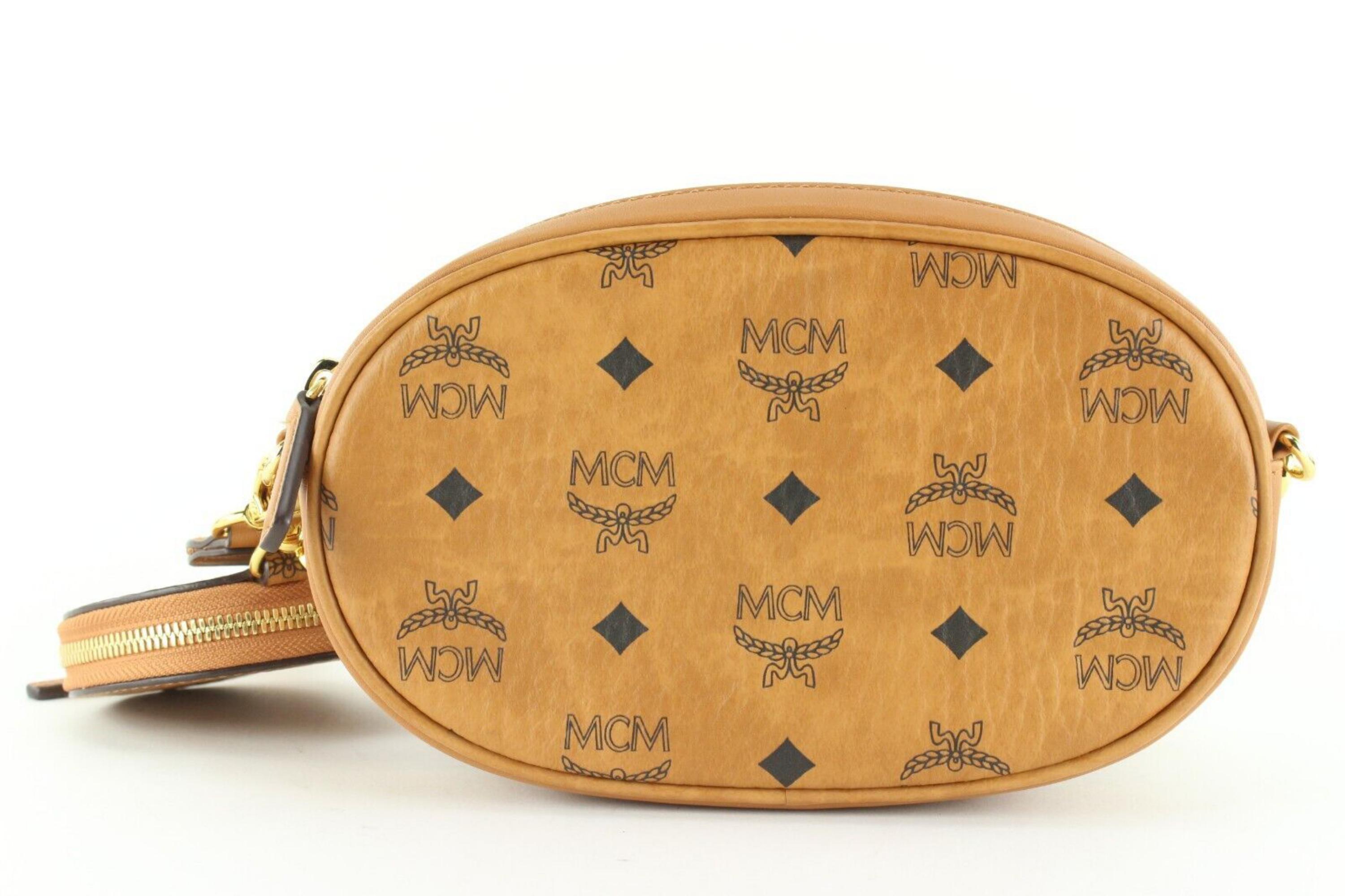 MCM Visetos Cognacfarbene Multi Pochette mit Monogramm 1MCM0112 Damen