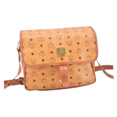 MCM Monogram Visetos Crossbody 867343 Orange Coated Canvas Messenger Bag