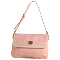 MCM Monogram Visetos Flap 869891 Pink Coated Canvas Shoulder Bag