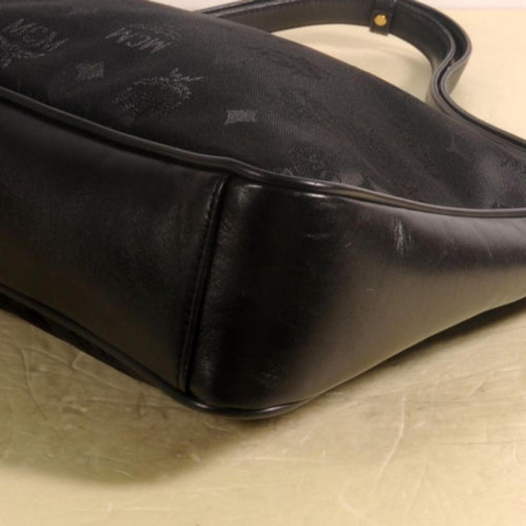 MCM Monogram Visetos Hobo 869451 Black Nylon Shoulder Bag For Sale at ...