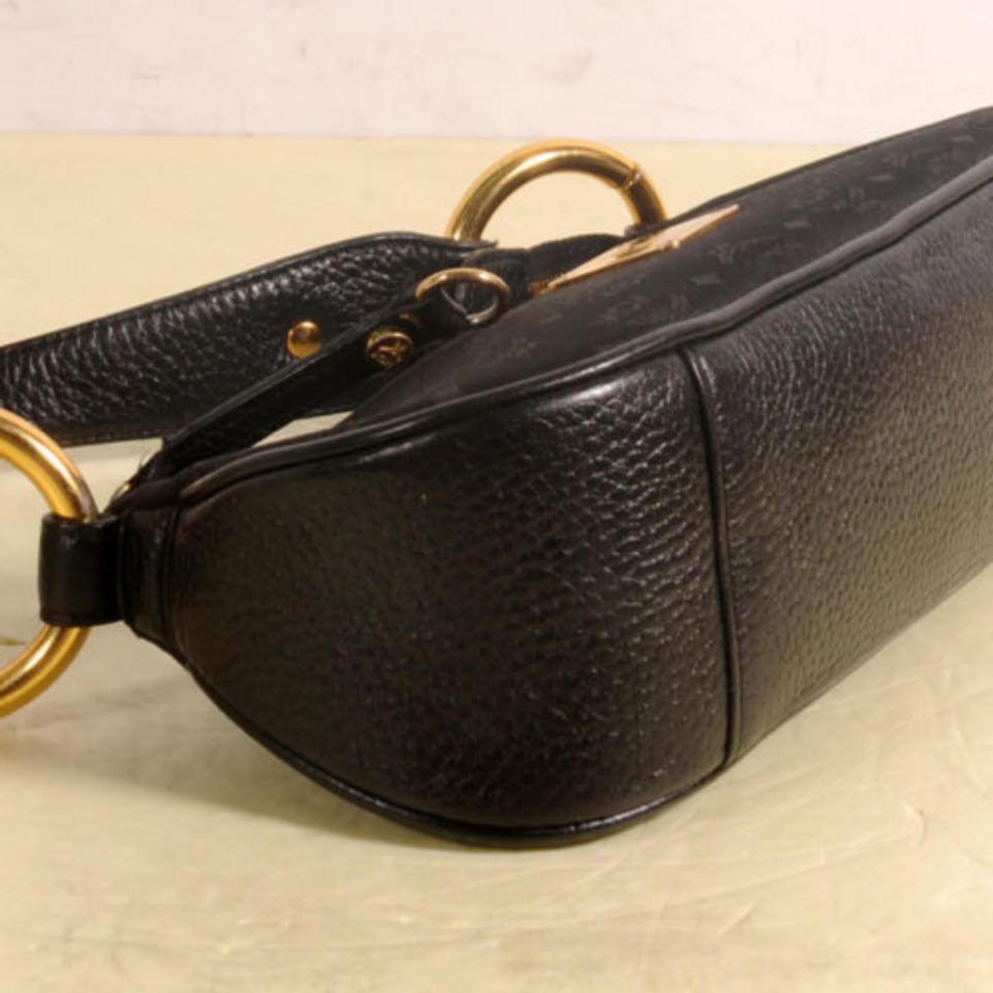 MCM Monogram Visetos Jacquard Baguette 869332 Black Leather Shoulder Bag For Sale 2
