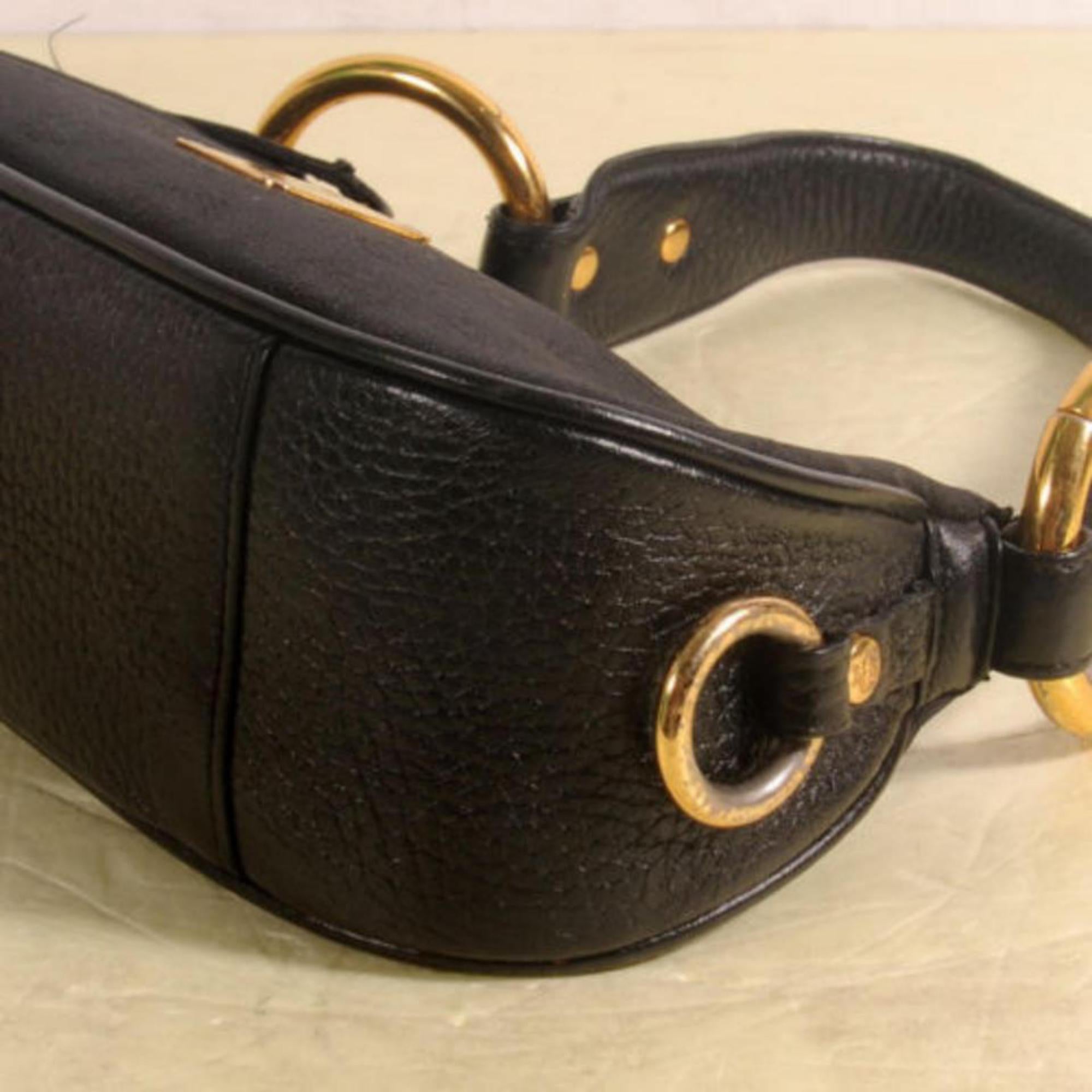 MCM Monogram Visetos Jacquard Baguette 869332 Black Leather Shoulder Bag For Sale 3