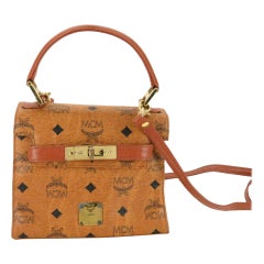 MCM Monogram Visetos Kelly 2way 870640 Brown Coated Canvas Shoulder Bag