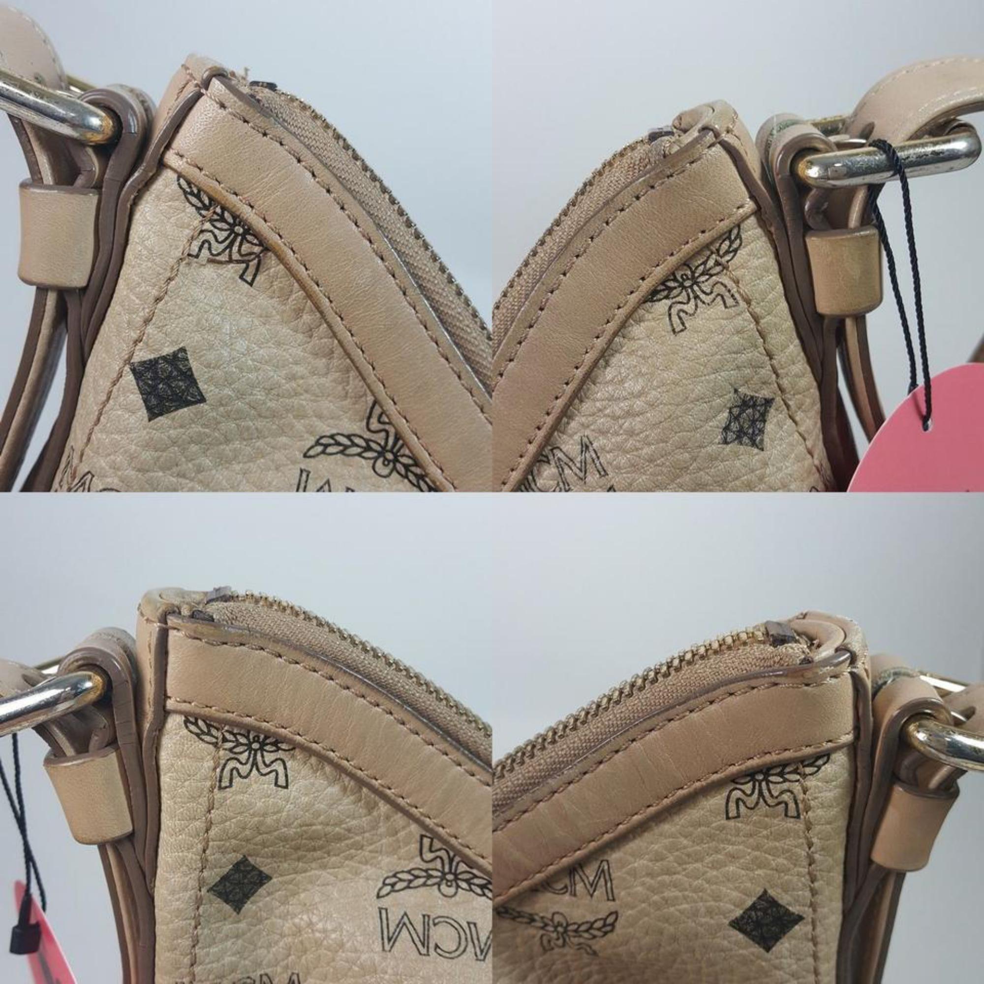 MCM Monogram Visetos Zip Hobo 867449 Beige Coated Canvas Shoulder Bag For Sale 8