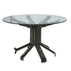 MCM Monty W. Stephens Brutalist Style Brushed Steel, Bronze & Brass Dining Table