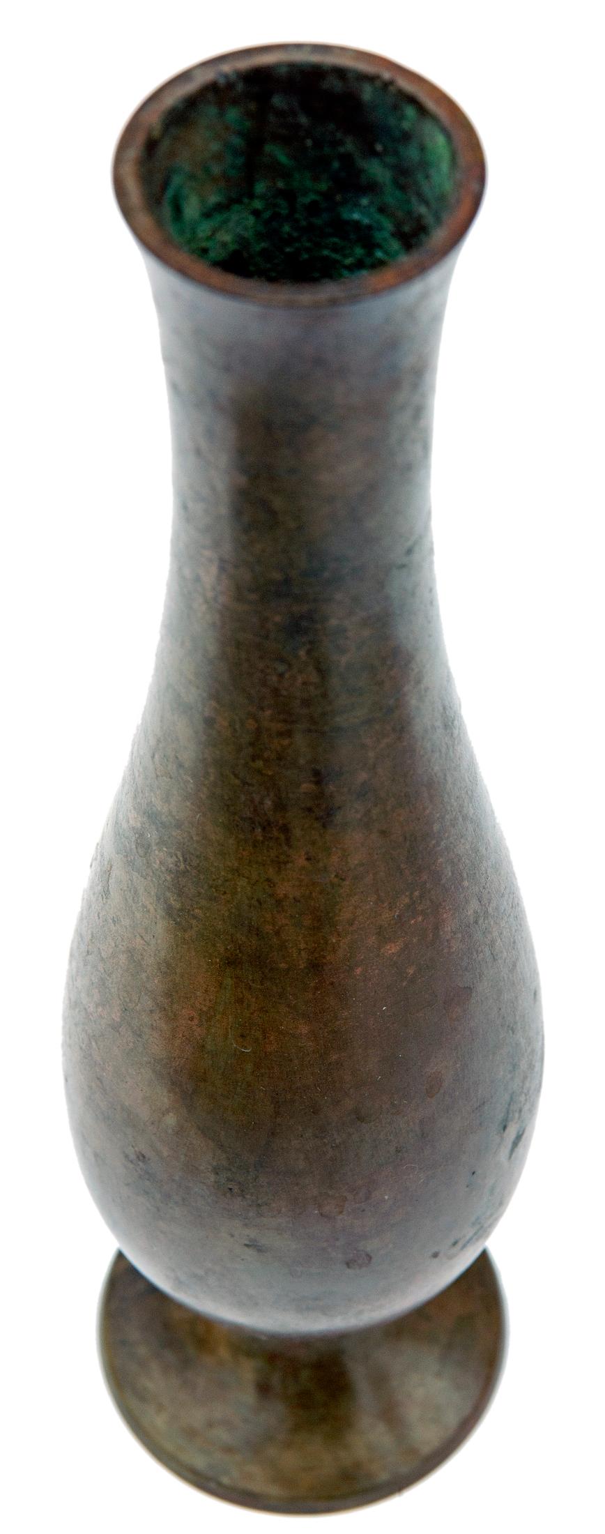 MCM Mottled Bronze Footed Japanese Bud Vase For Sale at 1stDibs