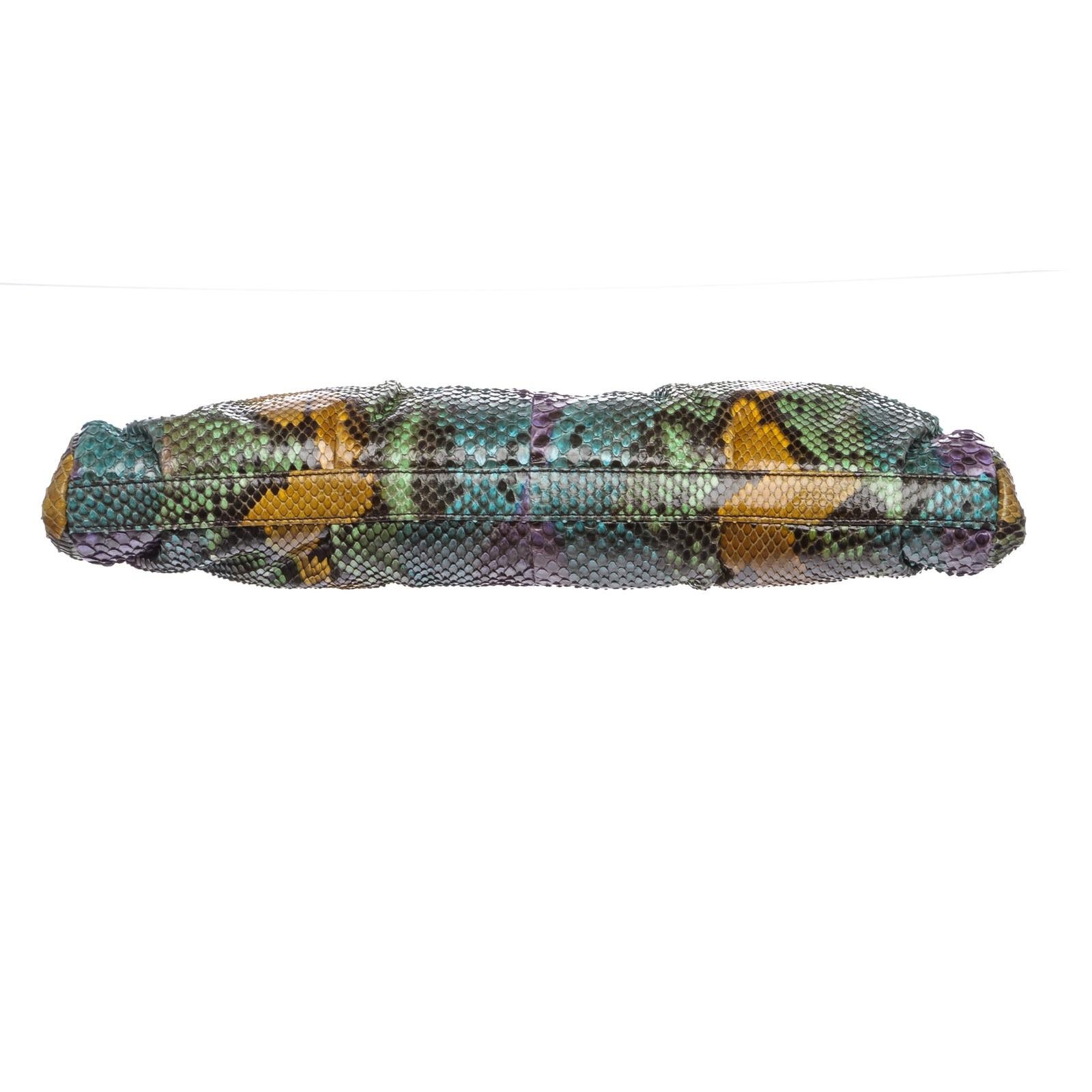 Women's MCM Multicolor Snakeskin Amaranda Long Clutch Handbag 
