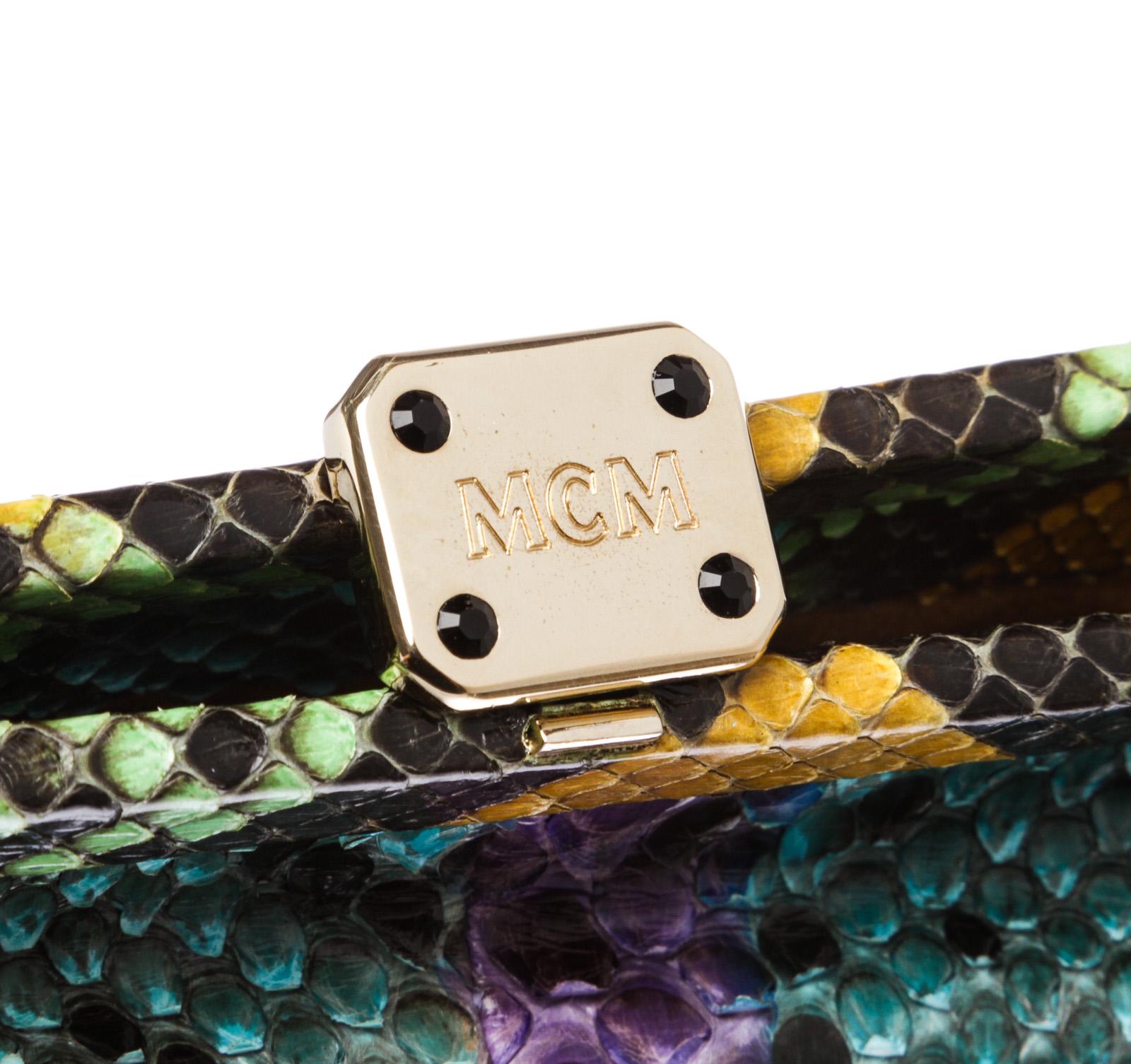 MCM Multicolor Snakeskin Amaranda Long Clutch Handbag  1