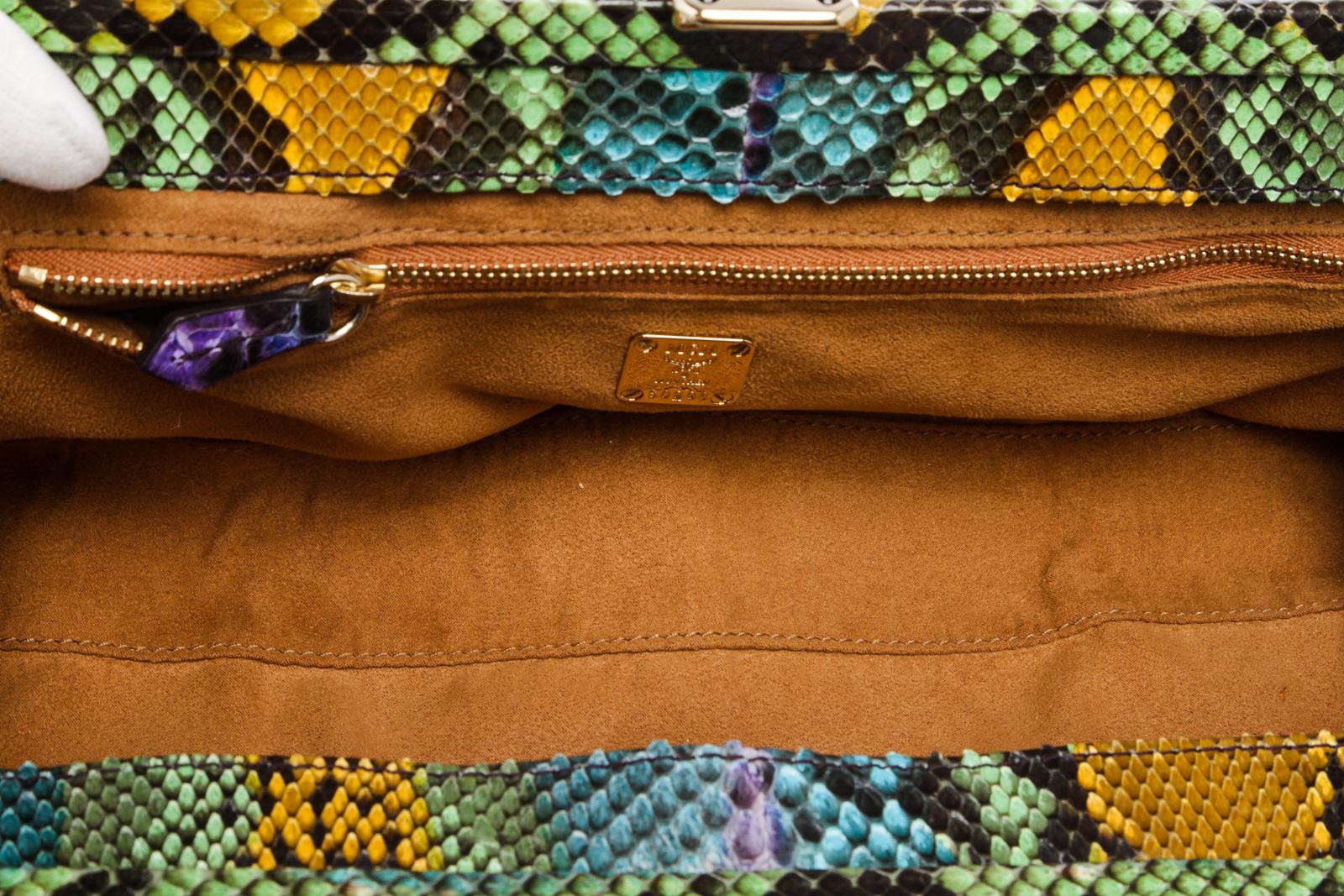 MCM Multicolor Snakeskin Amaranda Long Clutch Handbag  2