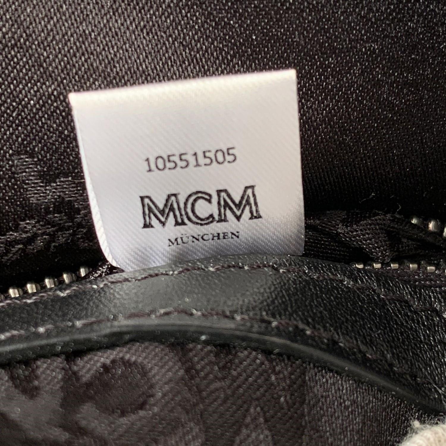 MCM Munchen Silver Black Visetos Studded Lion Stark Backpack Bag 7