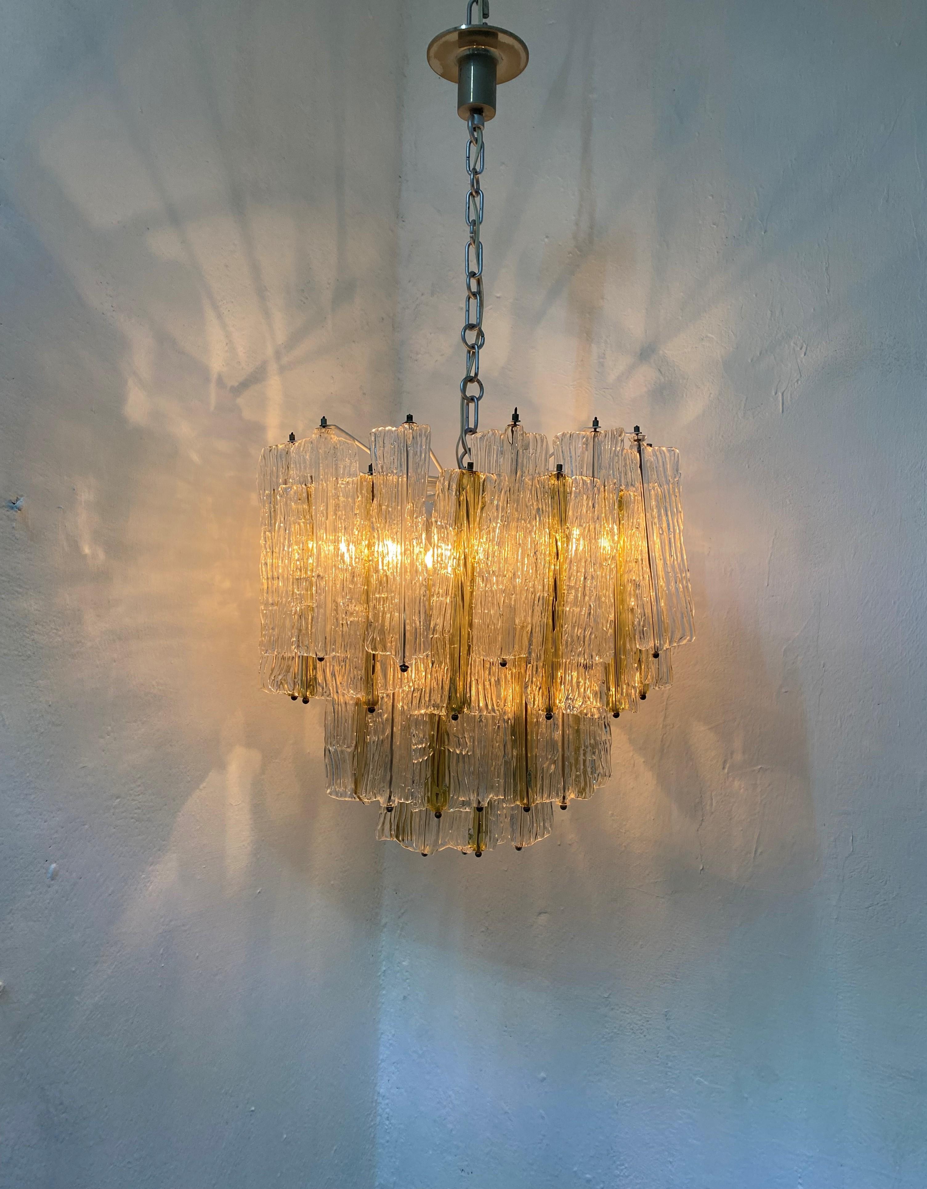 MCM Murano Glass Chandelier by Toni Zuccheri for Venini, Italy, ca. 1970 For Sale 7