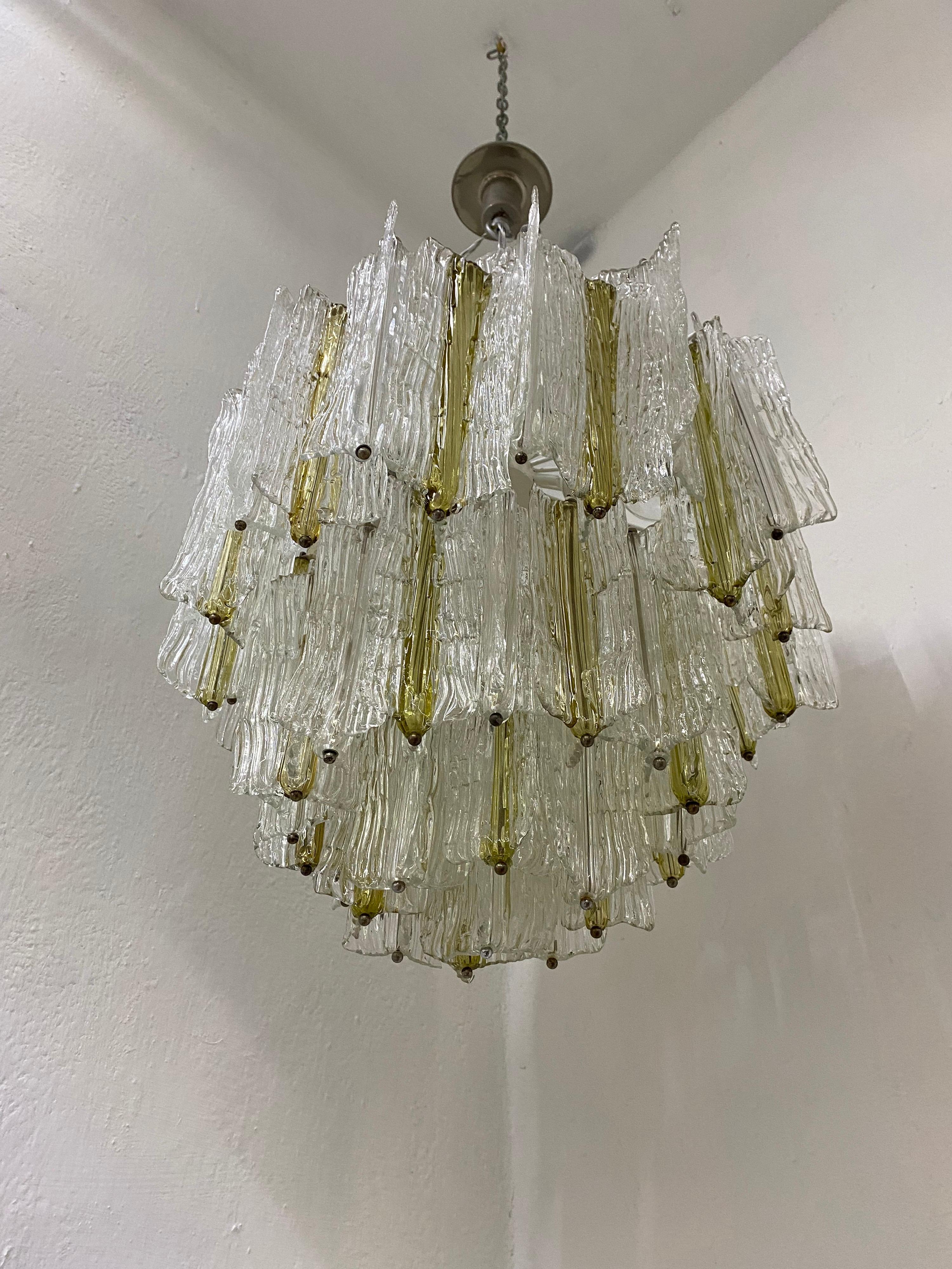 Fine XX secolo Lampadario MCM in vetro di Murano di Toni Zuccheri per Venini, Italia, 1970 ca. in vendita