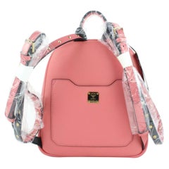 Vintage MCM (New) Coral Blush Polke Studs 16mcz1023 Pink Leather Backpack