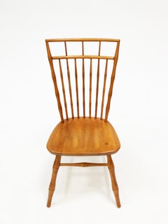MCM Nichols & Stone American Windsor Birdcage Maple Bamboo Dining Chairs 6