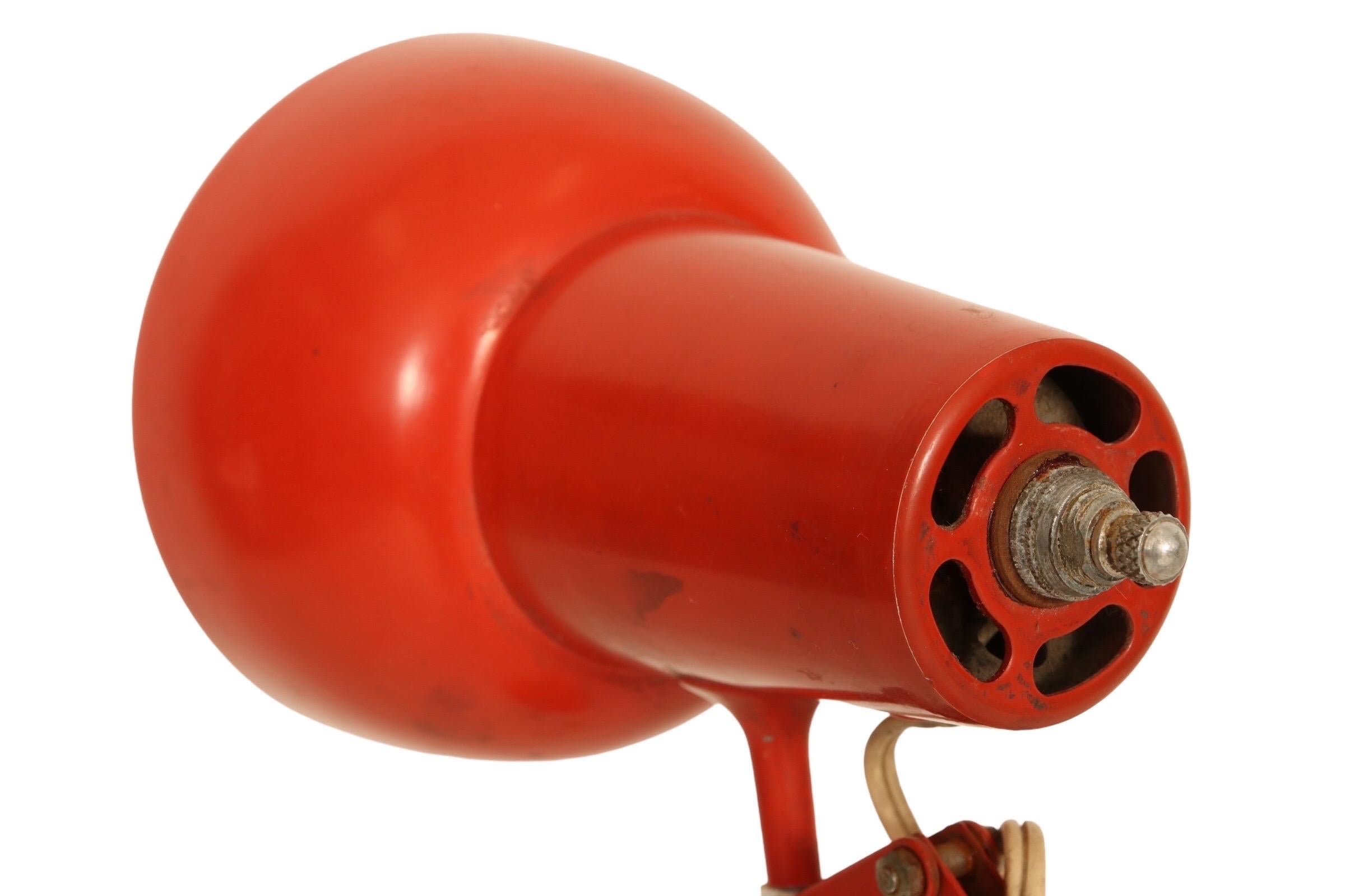 MCM Norwegian Architects Red Desk Lamp In Good Condition In Bradenton, FL