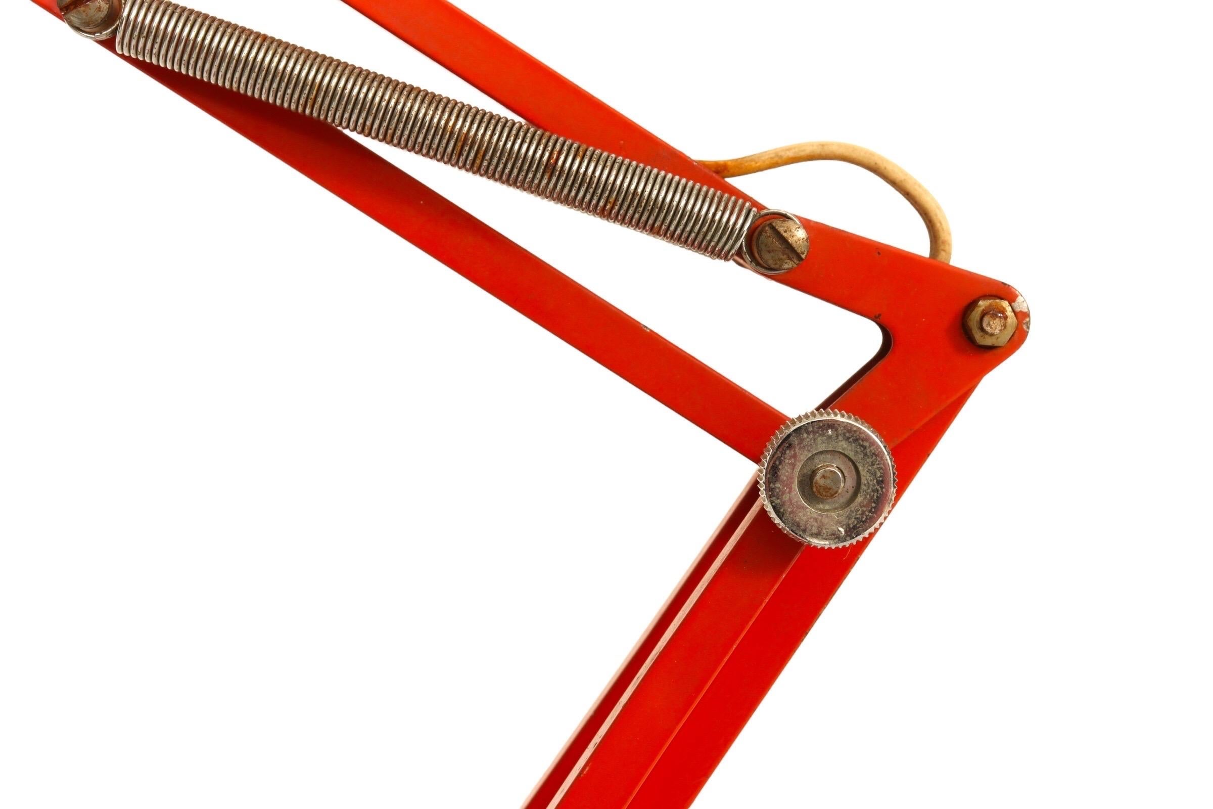 20th Century MCM Norwegian Architects Red Desk Lamp