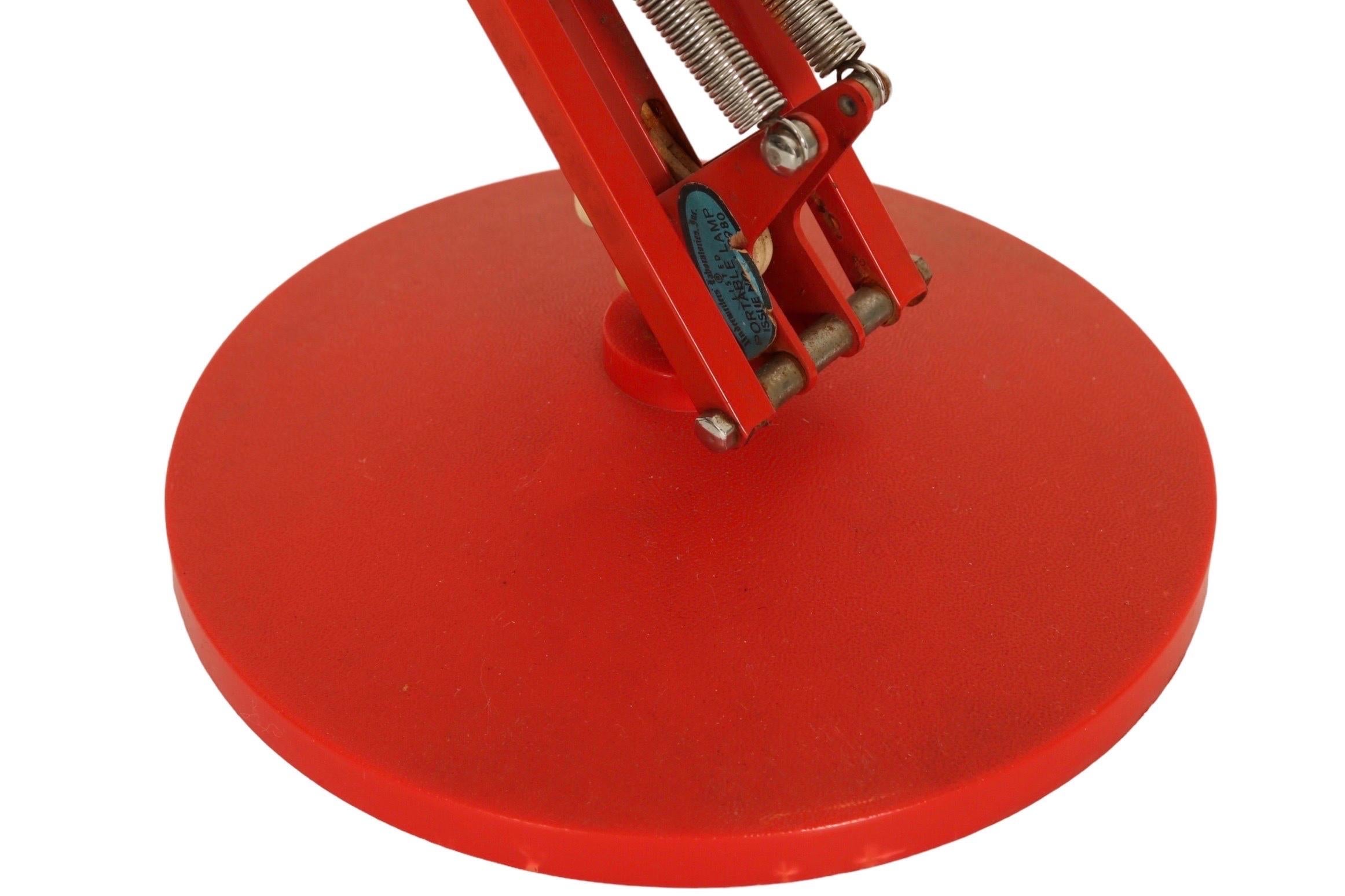 Metal MCM Norwegian Architects Red Desk Lamp