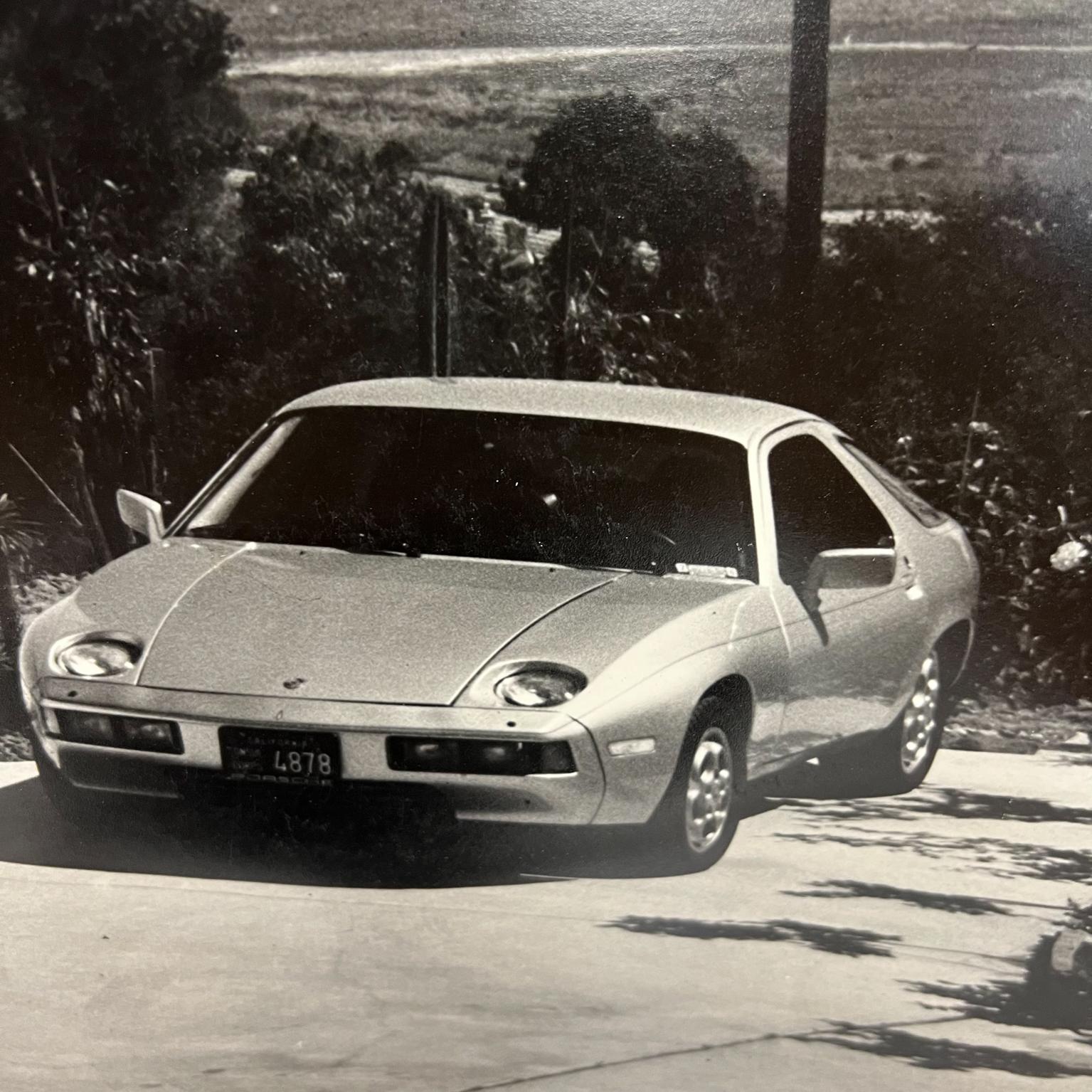 MCM Old Black & White Photograph #8 Modern Art Sports Car Porsche 928 2