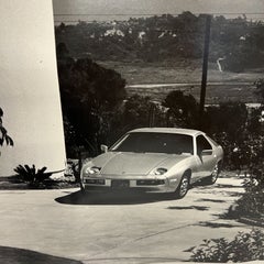 MCM Old Black & White Photograph #8 Modern Art Sports Car Porsche 928
