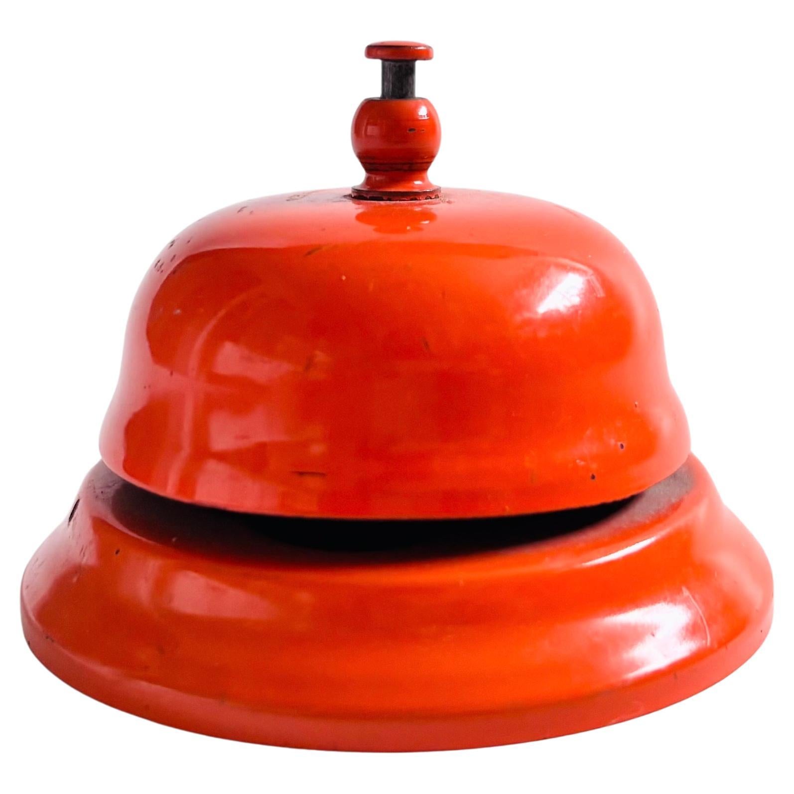 MCM Orange Enameled Desk Bell For Sale