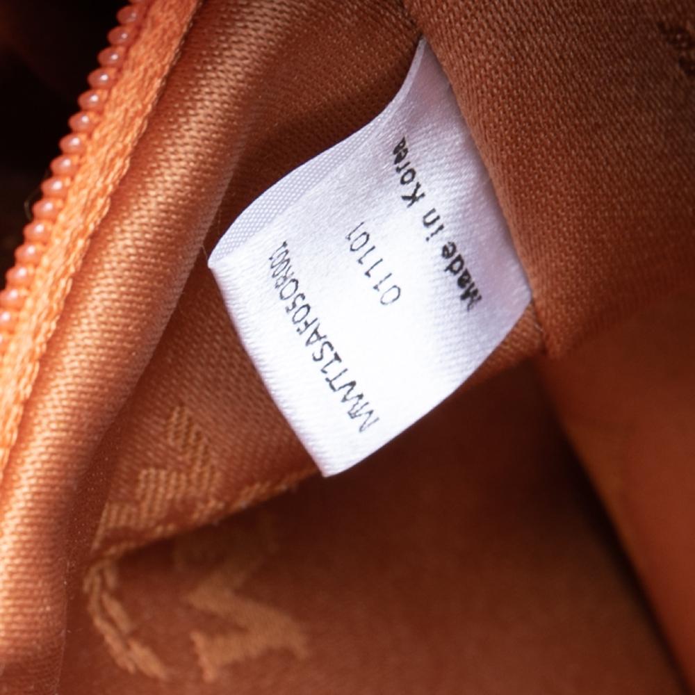 MCM Orange Leather Studded Flap Top Handle Bag 3