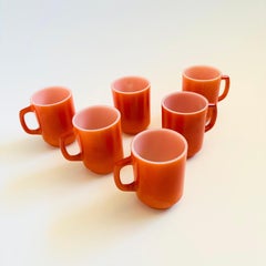 Tazze in vetro lattiero arancione MCM - Set di 6