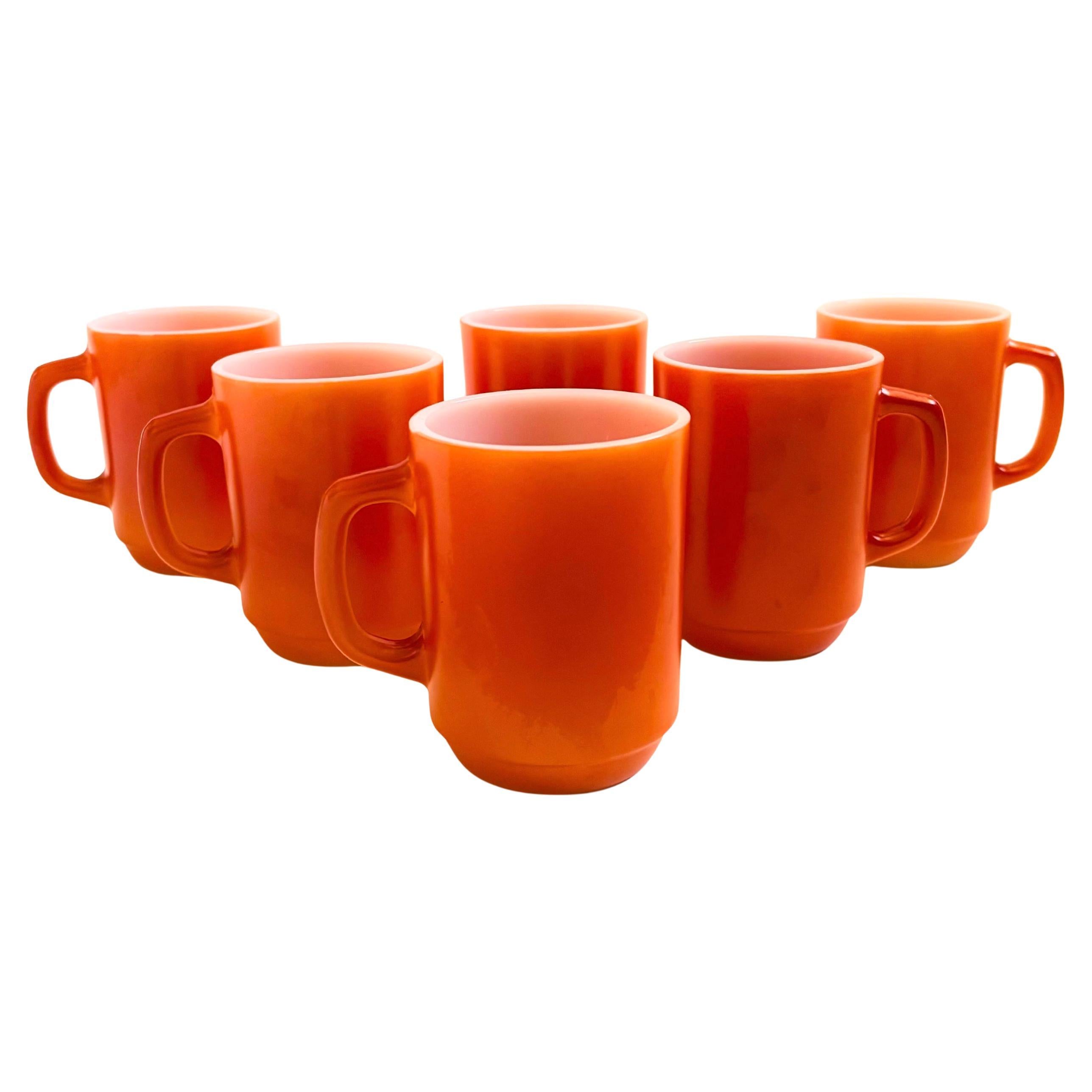 Tazze in vetro lattiero arancione MCM - Set di 6