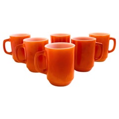 Tazze in vetro lattiero arancione MCM - Set di 6