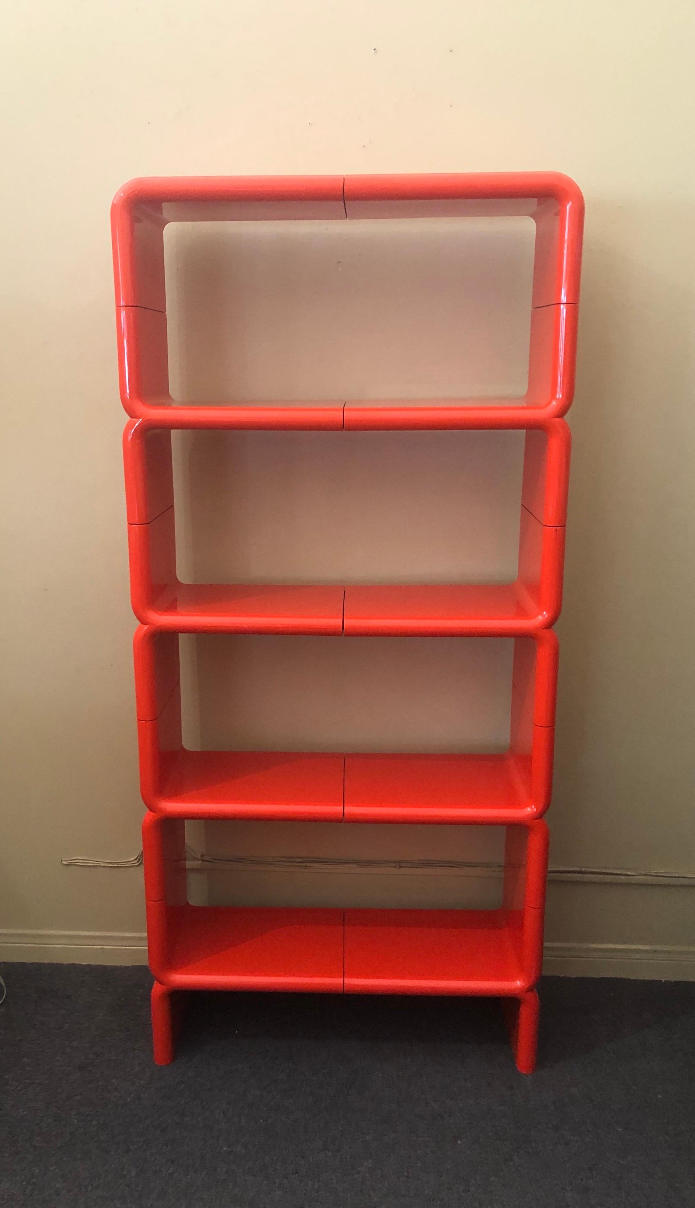 orange bookcase
