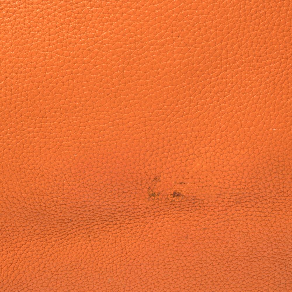 MCM Orange Textured Leather Large Tote For Sale 3
