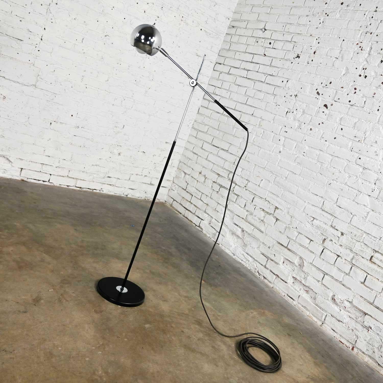 mcm chrome floor lamp