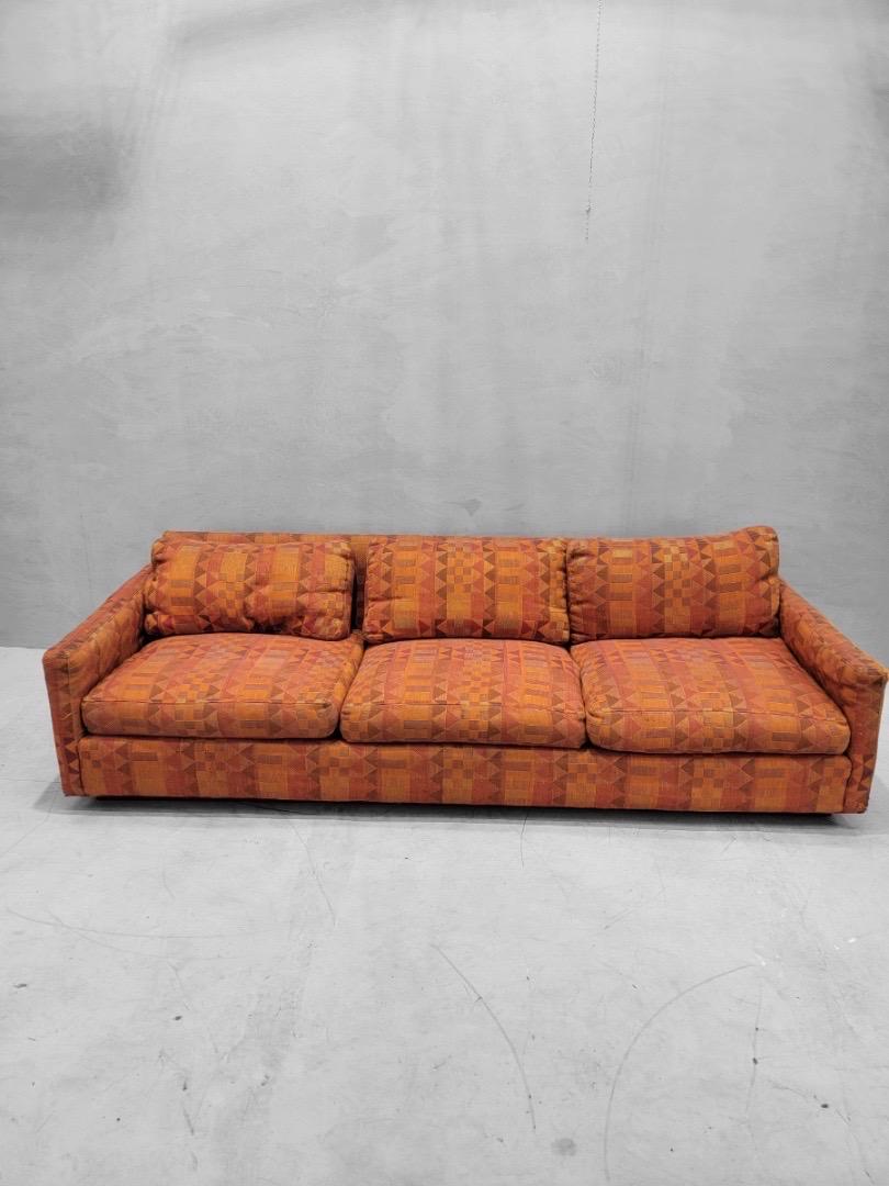 Américain MCM Original Milo Baughman Tuxedo Sofa & Cube Chair for Thayer Coggin- 2 Pieces en vente